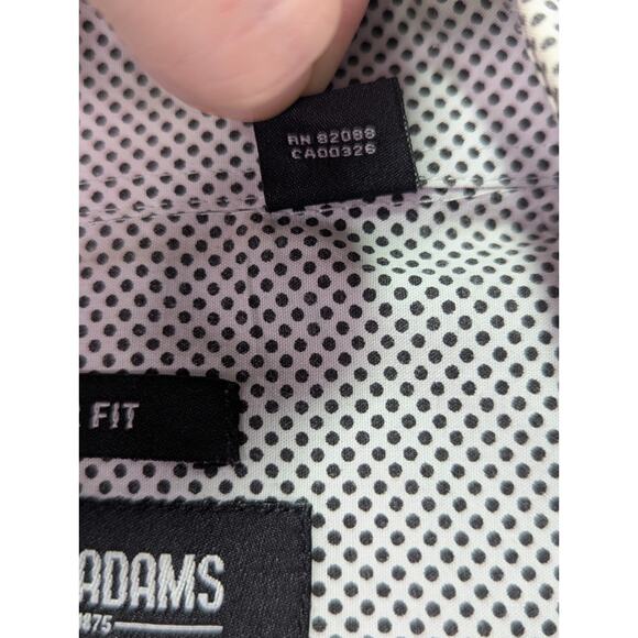 Stacy Adams Size 4XL 20 34/35 Reg Fit Sergio Dots White Dress Shirt - Picture 6 of 13